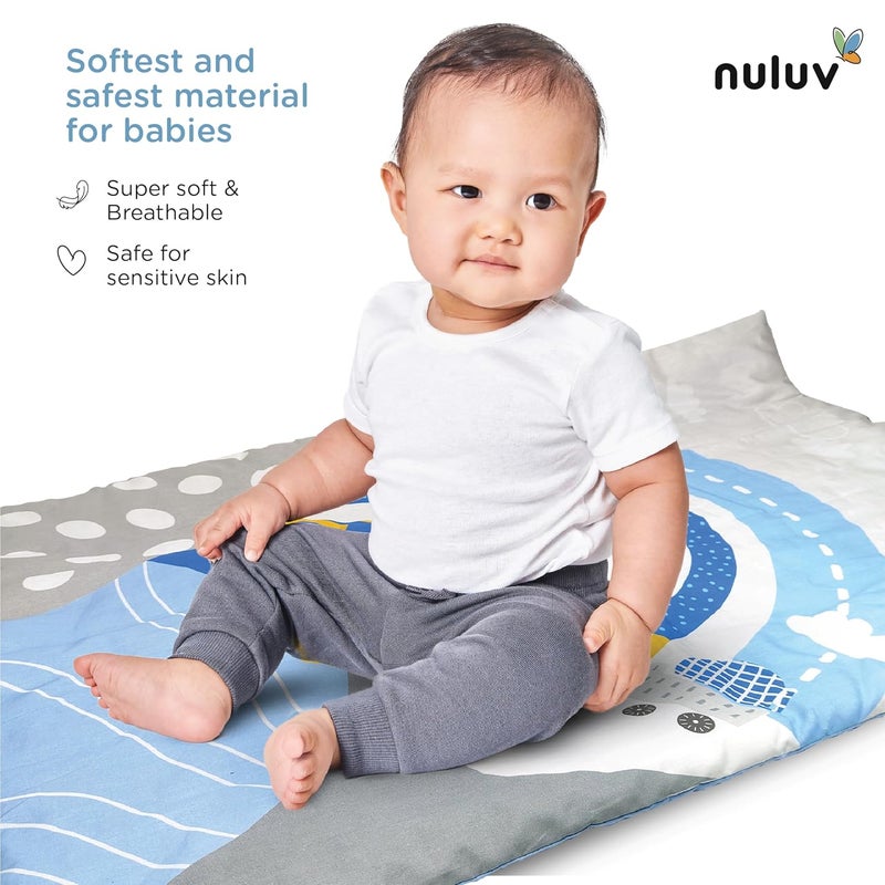 Nuluv Baby Blanket, 100% Cotton Quilt for Infants, Soft and Hypoallergenic, 23x36 inches, Transport Design - Image 2